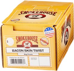 Smokehouse USA Bacon Skin Twists Dog Treats, Small, case of 60 slide 2 of 5
