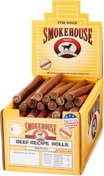 Smokehouse USA Beef Recipe Rolls Dog Treats, case of 60