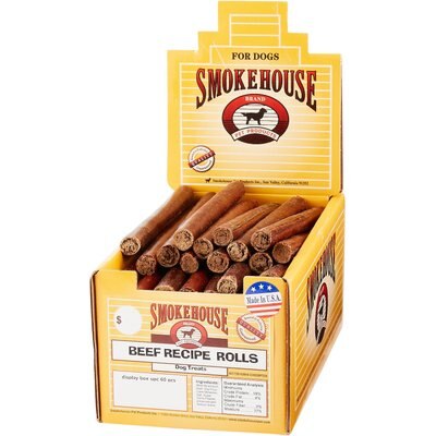 Smokehouse Smokehouse USA Beef Recipe Rolls Dog Treats, case of 60