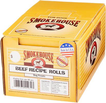 Show full view: Smokehouse USA Beef Recipe Rolls Dog Treats, case of 60 slide 3 of 8