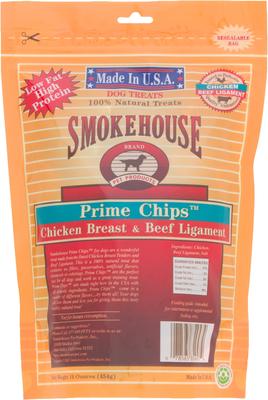 Show full view: Smokehouse USA Chicken Breast & Beef Ligament Prime Chips Dog Treats, 16-oz bag slide 3 of 8