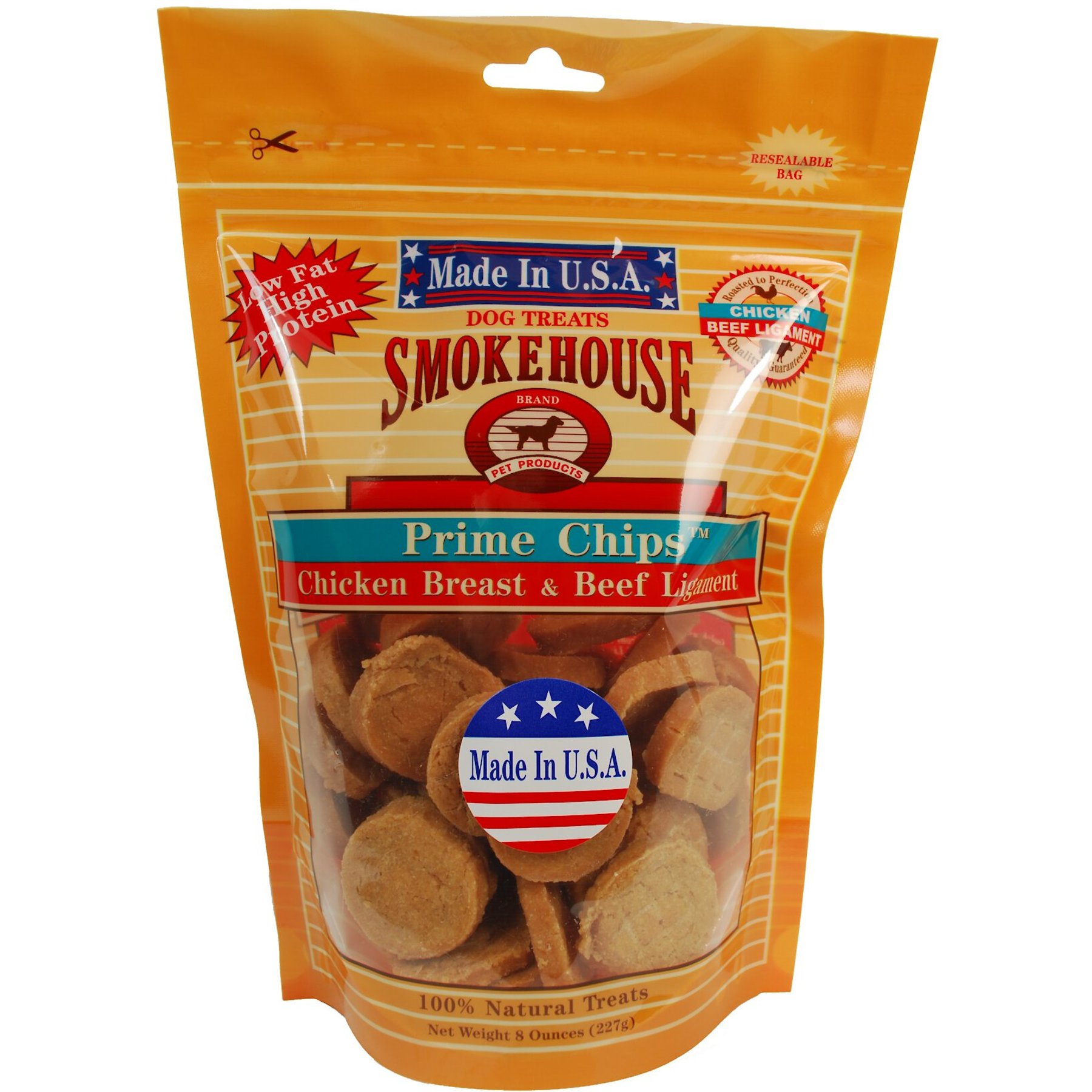 Smokehouse USA Chicken & Beef Ligament Prime Chips Dog Treats, 8-oz