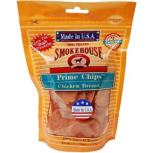 Smokehouse USA Chicken Breast Prime Chips Dog Treats, 4-oz bag