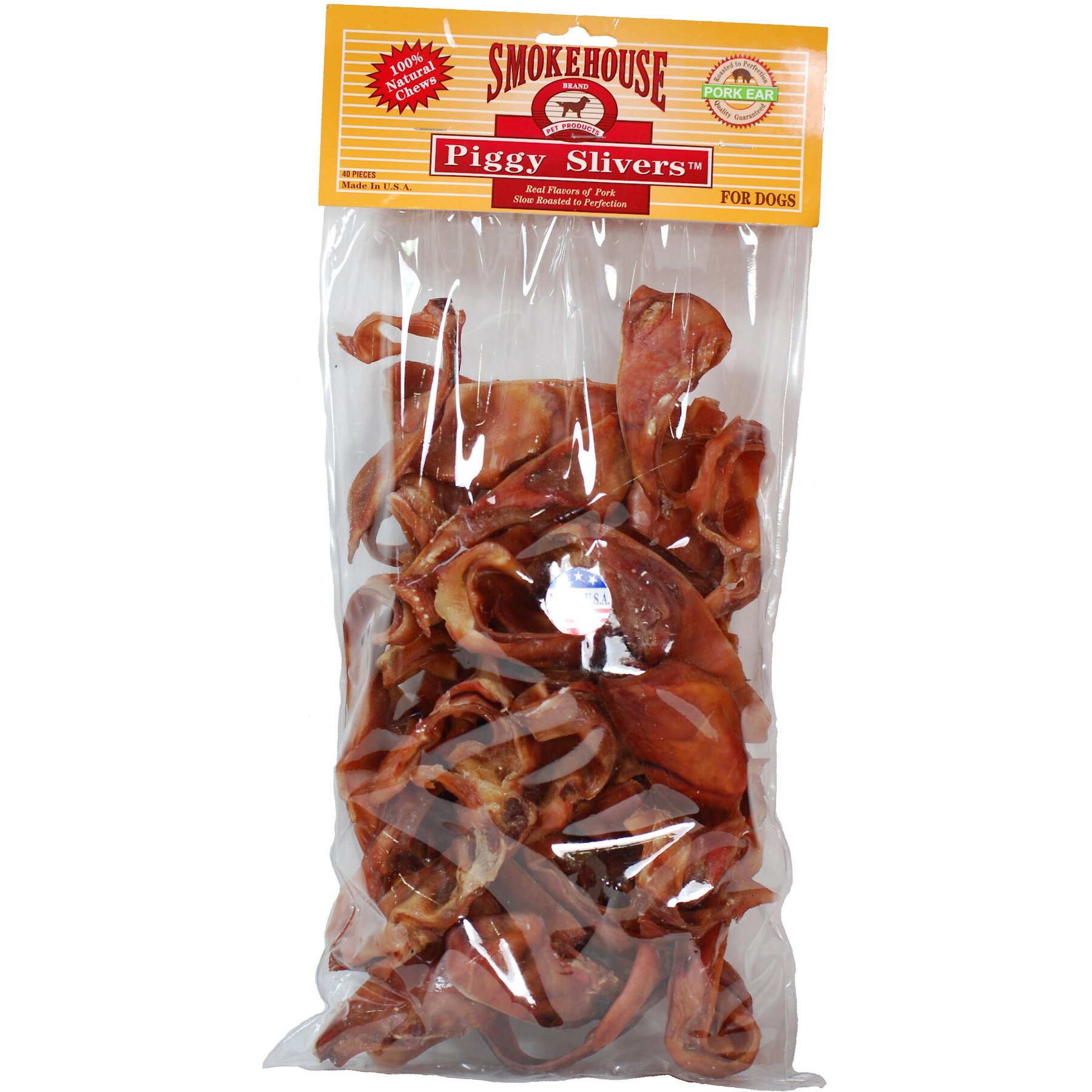 Smokehouse USA Piggy Slivers Dog Treats, 40 count