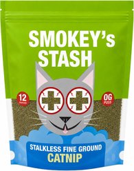 Smokey's Stash Premium Stalkless Ground Bulk Catnip for Cats, 12-oz bag