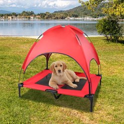 SMONTER Elevated Outdoor Canopy Dog Bed, Red, Large slide 2 of 7