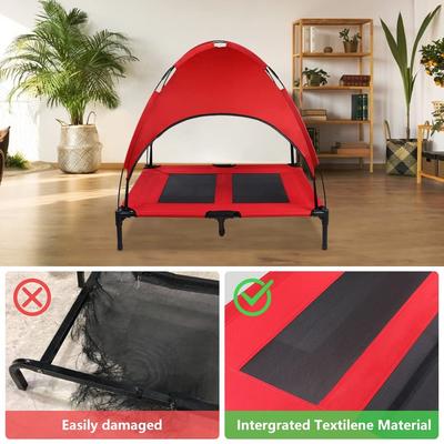 Show full view: SMONTER Elevated Outdoor Canopy Dog Bed, Red, Large slide 5 of 9