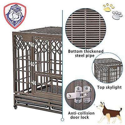 Show full view: SMONTER Heavy Duty Dog Crate, Dark Silver, 42-in slide 4 of 7