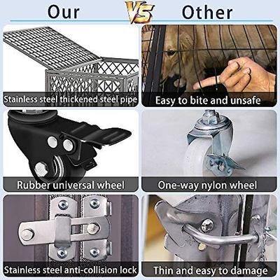 Show full view: SMONTER Heavy Duty Dog Crate, Dark Silver, 42-in slide 6 of 7