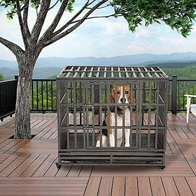 SMONTER SMONTER Heavy Duty I Shape Dog Crate & Playpen, 42-in