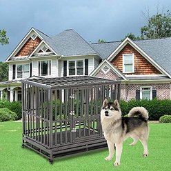 SMONTER Heavy Duty I Shape Dog Crate & Playpen, 46-in