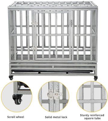 Show full view: SMONTER Heavy Duty I Shape Dog Crate, Silver, 38-in slide 7 of 9