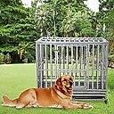 SMONTER Heavy Duty I Shape Dog Crate, Silver, 42-in