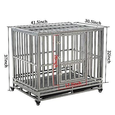 Show full view: SMONTER Heavy Duty I Shape Dog Crate, Silver, 42-in slide 2 of 8