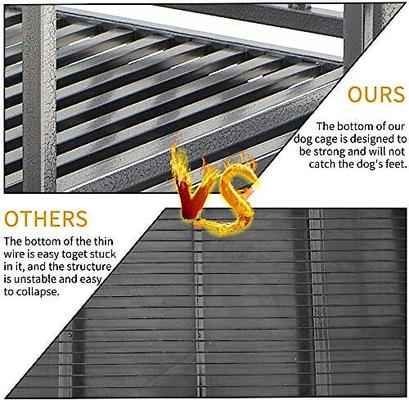 Show full view: SMONTER Heavy Duty I Shape Dog Crate, Silver, 42-in slide 6 of 8