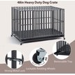 Show in main carousel: SMONTER Heavy Duty Metal 3-Door Hard Sided Dog Crate, Black/Dark Silver, X-Large: 48 inch slide 2 of 8