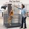 Show in main carousel: SMONTER Heavy Duty Metal 3-Door Hard Sided Dog Crate, Black/Dark Silver, X-Large: 48 inch slide 3 of 8