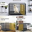 Show in main carousel: SMONTER Heavy Duty Metal 3-Door Hard Sided Dog Crate, Black/Dark Silver, X-Large: 48 inch slide 4 of 8