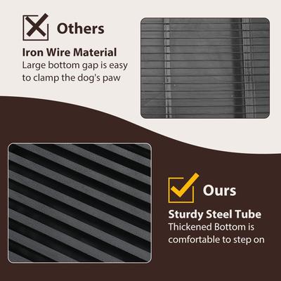 Show full view: SMONTER Heavy Duty Metal 3-Door Hard Sided Dog Crate, Black/Dark Silver, X-Large: 48 inch slide 5 of 8