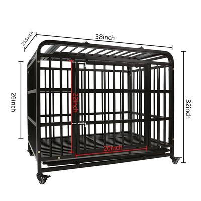 Show full view: SMONTER Heavy Duty Metal Indoor & Outdoor Medium & Large Breed Dog Crate, Dark silver, 38-in slide 2 of 8