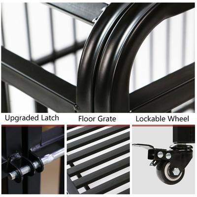 Show full view: SMONTER Heavy Duty Metal Indoor & Outdoor Medium & Large Breed Dog Crate, Dark silver, 38-in slide 3 of 8