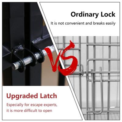 Show full view: SMONTER Heavy Duty Metal Indoor & Outdoor Medium & Large Breed Dog Crate, Dark silver, 38-in slide 4 of 8