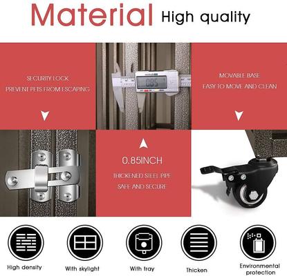 Show full view: SMONTER Heavy Duty Strong Metal I Shape Dog Crate, Brown, 38-in slide 7 of 9