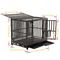 Show in main carousel: SMONTER Heavy Duty Strong Metal I Shape Dog Crate, Brown, 42-in slide 2 of 8