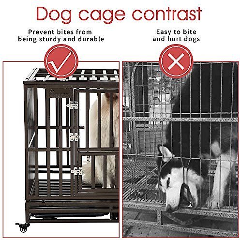 Show full view: SMONTER Heavy Duty Strong Metal I Shape Dog Crate, Brown, 42-in slide 4 of 8