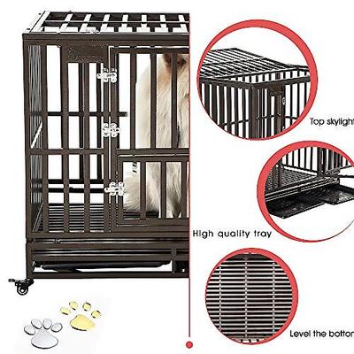 Show full view: SMONTER Heavy Duty Strong Metal I Shape Dog Crate, Brown, 42-in slide 5 of 8