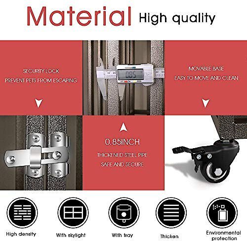 Show full view: SMONTER Heavy Duty Strong Metal I Shape Dog Crate, Brown, 42-in slide 6 of 8