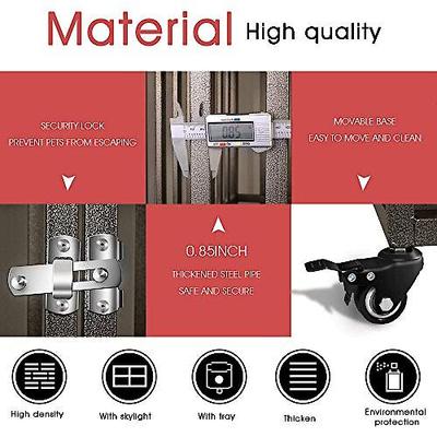 Show full view: SMONTER Heavy Duty Strong Metal I Shape Dog Crate, Brown, 42-in slide 6 of 8