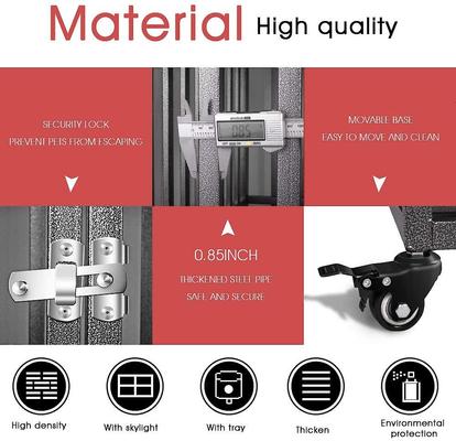 Show full view: SMONTER Heavy Duty Strong Metal I Shape Dog Crate, Dark Silver, 38-in slide 5 of 9