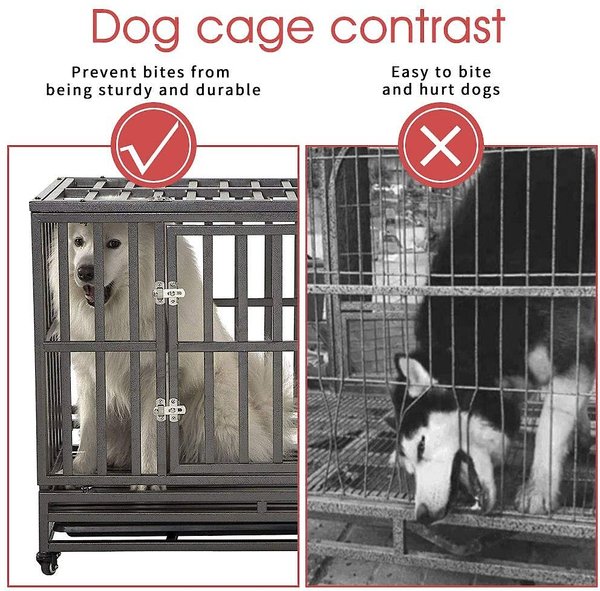 Show full view: SMONTER Heavy Duty Strong Metal I Shape Dog Crate, Dark Silver, 38-in slide 6 of 8