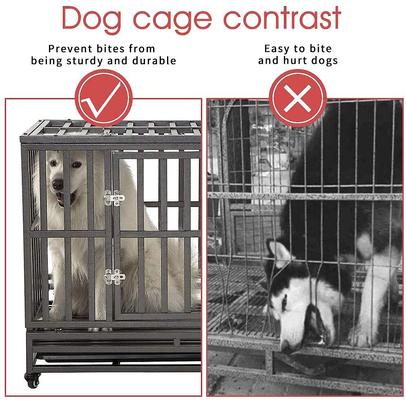 Show full view: SMONTER Heavy Duty Strong Metal I Shape Dog Crate, Dark Silver, 38-in slide 7 of 9