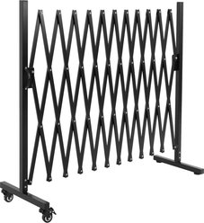 SMONTER Metal Expandable Dog Gate with Casters, Black, 129-in W x 40.5-in H