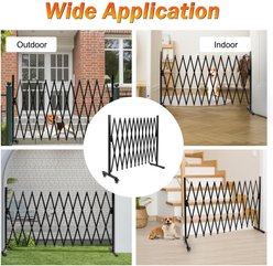 SMONTER Metal Expandable Dog Gate with Casters, Black, 129-in W x 40.5-in H slide 2 of 7