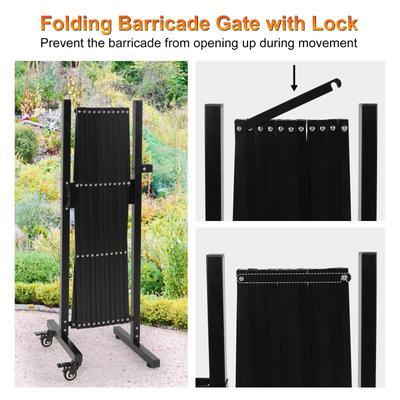 Show full view: SMONTER Metal Expandable Dog Gate with Casters, Black, 129-in W x 40.5-in H slide 5 of 9