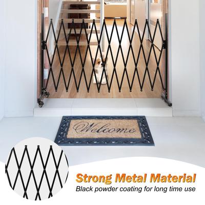 Show full view: SMONTER Metal Expandable Dog Gate with Casters, Black, 129-in W x 40.5-in H slide 3 of 9
