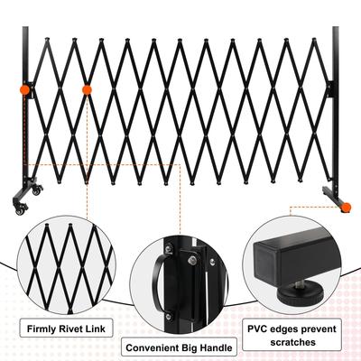 Show full view: SMONTER Metal Expandable Dog Gate with Casters, Black, 129-in W x 40.5-in H slide 2 of 9