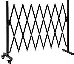 SMONTER Metal Expandable Dog Gate with Casters, Black, 82.7-in W x 40.5-in H