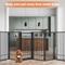 Show in main carousel: SMONTER Metal Freestanding Dog Gate with Door, Black, 6 Panels, 120.6-in W x 31.5-in H slide 7 of 11