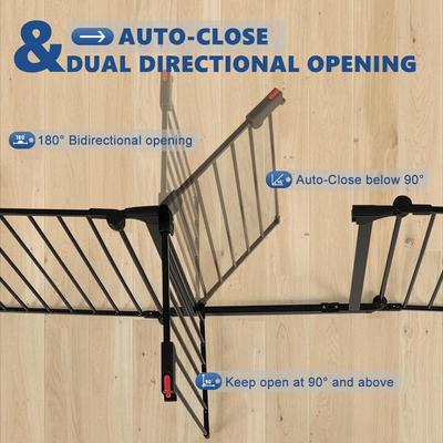 Show full view: SMONTER Metal Versatile Dog Gate with Door, Black, 6 Panels, 150-in W x 29-in H slide 4 of 10