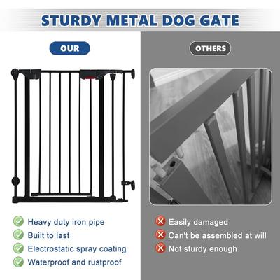 Show full view: SMONTER Metal Versatile Dog Gate with Door, Black, 6 Panels, 150-in W x 29-in H slide 3 of 10
