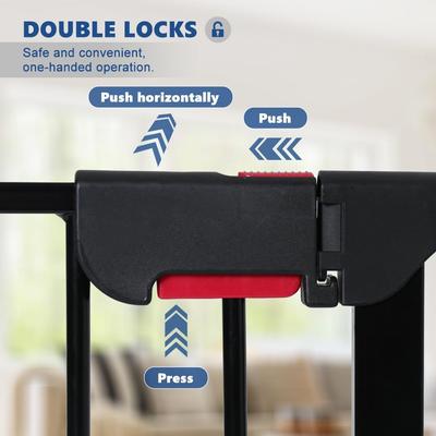 Show full view: SMONTER Metal Versatile Dog Gate with Door, Black, 6 Panels, 150-in W x 29-in H slide 2 of 10