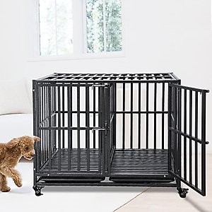 SMONTER Stackable Heavy Duty Dog Crate, 44-in