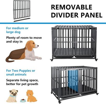Show full view: SMONTER Stackable Heavy Duty Dog Crate, 44-in slide 3 of 8
