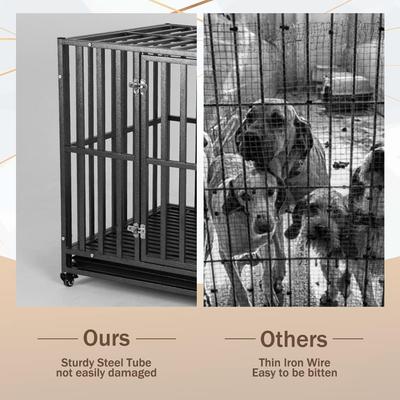 Show full view: SMONTER Two Doors Heavy Duty Dog Crate, 38-in slide 3 of 8