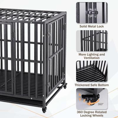 Show full view: SMONTER Two Doors Heavy Duty Dog Crate, 42-in slide 5 of 9