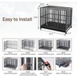 Show in main carousel: SMONTER Two Doors Heavy Duty Dog Crate, 42-in slide 6 of 8
